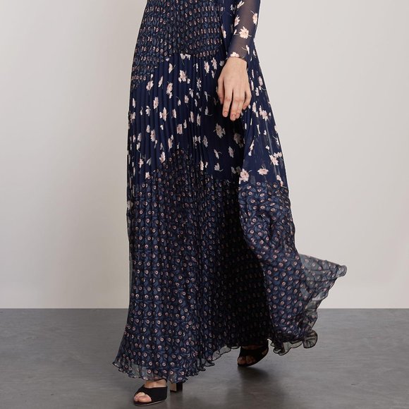 MIKAEL AGHAL Paneled floral-print chiffon and georgette gown - Picture 3 of 6